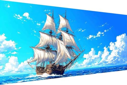 Landschaft Malen Nach Zahlen Erwachsene Gerahmt Boot Malen Nach Zahlen XXL 100x200cm Paint by Numbers Adult mit Acrylfarben Set und 4 Pinsel Ölgemälde Leinwand Bastelset Heimdekoration Geschenke -69rE von Zgcoyeo