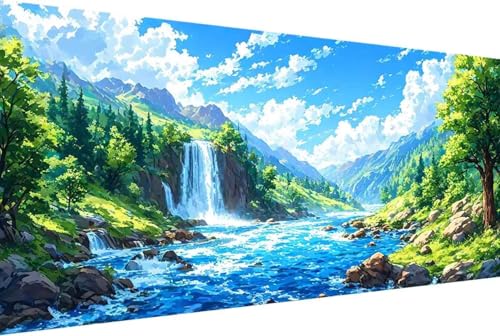 Landschaft Malen Nach Zahlen Fallen Malen Nach Zahlen Erwachsene Gerahmt Paint by Numbers, mit Pinseln und Acrylfarben Leinwand Art Kits Paint by Numbers Adult Home Haus Deko Geschenke 100x200cm -32rX von Zgcoyeo