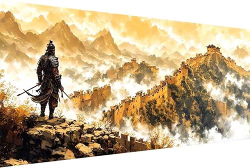 Landschaft Malen Nach Zahlen Japanischer Samurai Malen Nach Zahlen Erwachsene Gerahmt Paint by Numbers, Malen Nach Zahlen Kinder mit Pinseln und Acrylfarben, Heimdekoration Geschenke 100x200cm -wM4 von Zgcoyeo