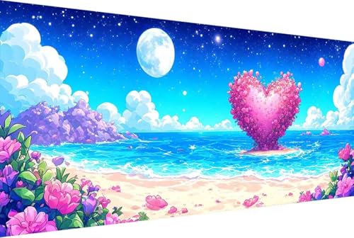 Landschaft Malen Nach Zahlen Liebe Malen Nach Zahlen Erwachsene Gerahmt Paint by Numbers, mit Pinseln und Acrylfarben Leinwand Art Kits Paint by Numbers Adult Home Haus Deko Geschenke 100x200cm -15r0 von Zgcoyeo