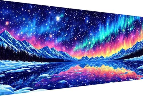 Landschaft Malen Nach Zahlen Sternenhimmel Malen Nach Zahlen Erwachsene Gerahmt Paint by Numbers, mit Pinseln und Acrylfarben Leinwand Art Kits Paint by Numbers Adult Home Haus Deko 100x200cm -6rC von Zgcoyeo