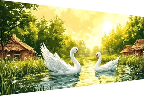 Landschaft Malen Nach Zahlen Tier Malen Nach Zahlen Erwachsene Rahmenlos Paint by Numbers, mit Pinseln und Acrylfarben Leinwand Art Kits Paint by Numbers Adult Home Haus Deko Geschenke 30x60cm -78r4 von Zgcoyeo