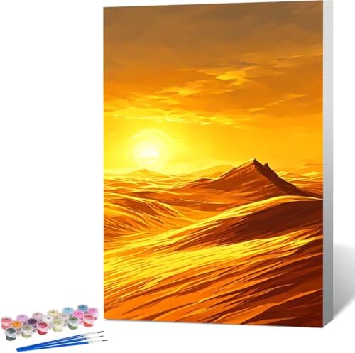 Landschaft Malen Nach Zahlen WüSte Malen Nach Zahlen Erwachsene Rahmenlos Paint by Numbers Kit, DIY Malen Nach Zahlen Kinder mit Pinseln und Acrylfarben, Geschenke und Heimdekoration 100x135 cm 8-7 von Zgcoyeo