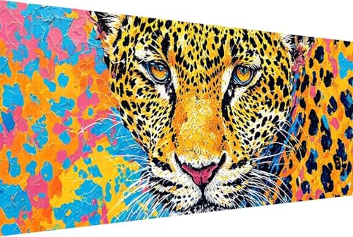 Leopard Malen Nach Zahlen Tier Malen Nach Zahlen Erwachsene Rahmenlos Paint by Numbers, mit Pinseln und Acrylfarben Leinwand Art Kits Paint by Numbers Adult Geschenke und Home Haus Deko 30x60cm -4251 von Zgcoyeo