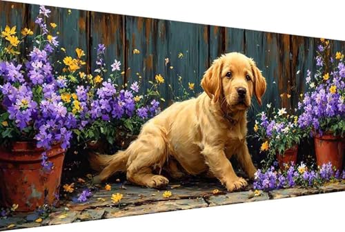 Malen Nach Zahlen Erwachsene Blume Malen Nach Zahlen Klein 100x200cm Hund Malen Nach Zahlen Kinder, Paint by Numbers Adult mit Pinseln und Acrylfarben Bastelset Geschenke und Home Haus Deko -w038 von Zgcoyeo