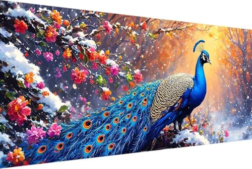 Malen Nach Zahlen Erwachsene Blume Malen Nach Zahlen Klein 100x200cm Pfau Malen Nach Zahlen Kinder, Paint by Numbers Adult mit Pinseln und Acrylfarben Bastelset Geschenke und Home Haus Deko -w012 von Zgcoyeo