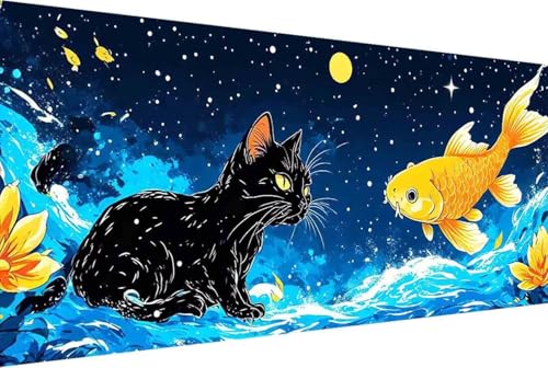 Malen Nach Zahlen Erwachsene Katze Malen Nach Zahlen Klein 100x200cm Fisch Malen Nach Zahlen Kinder, Paint by Numbers Adult mit Pinseln und Acrylfarben Bastelset Geschenke und Home Haus Deko -wS56 von Zgcoyeo