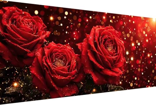 Malen Nach Zahlen Erwachsene Rote Rose Malen Nach Zahlen Klein 100x200cm Blume Malen Nach Zahlen Kinder, Paint by Numbers Adult mit Pinseln und Acrylfarben Bastelset Geschenke Home Haus Deko -wY19 von Zgcoyeo