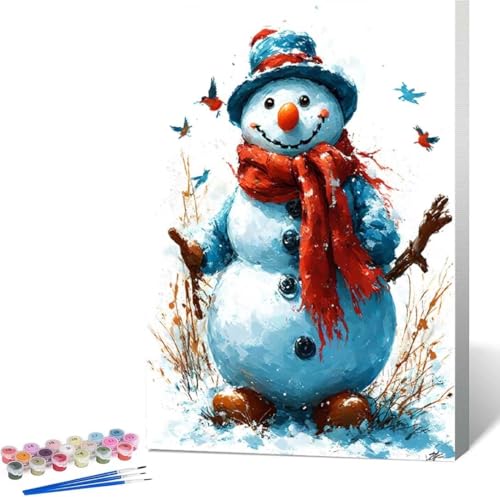 Malen Nach Zahlen Erwachsene Schneemann Malen Nach Zahlen mit Rahmen Malen Nach Zahlen Klein 40x50 cm Paint by Numbers Adult mit Pinseln und Acrylfarben Home Haus Deko Geschenke (Schmetterling) T-Y von Zgcoyeo