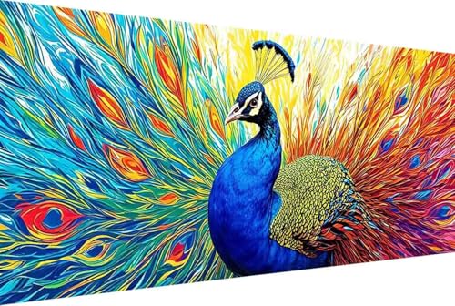 Malen Nach Zahlen Erwachsene Tier Malen Nach Zahlen Klein 100x200cm Pfau Malen Nach Zahlen Kinder, Paint by Numbers Adult mit Pinseln und Acrylfarben Bastelset Geschenke und Home Haus Deko -wL23 von Zgcoyeo