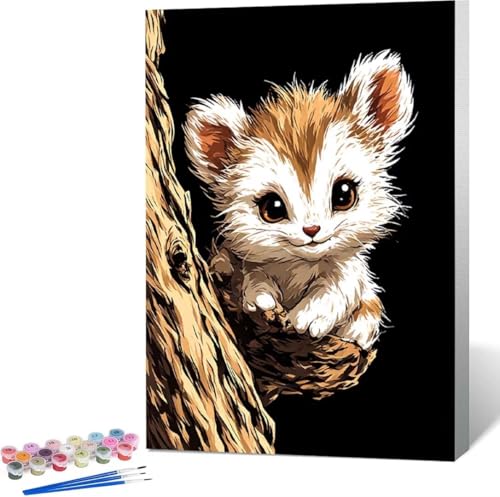 Maus Malen Nach Zahlen Tier Malen Nach Zahlen Erwachsene Rahmenlos Paint by Numbers Kit, DIY Malen Nach Zahlen Kinder mit Pinseln und Acrylfarben Painting, Geschenke und Heimdekoration 50x65 cm 0-B von Zgcoyeo