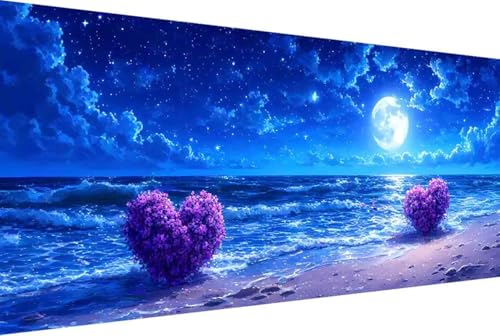 Meer Malen Nach Zahlen Landschaft Malen Nach Zahlen Erwachsene Rahmenlos Paint by Numbers, mit Pinseln und Acrylfarben Leinwand Art Kits Paint by Numbers Adult Home Haus Deko Geschenke 100x200cm -7rG von Zgcoyeo