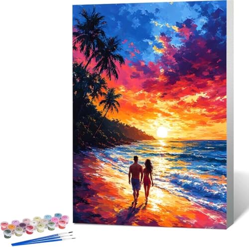 Meer Malen Nach Zahlen Landschaft Malen Nach Zahlen Erwachsene Rahmenlos Paint by Numbers Kit, DIY Malen Nach Zahlen Kinder mit Pinseln und Acrylfarben, für Geschenke und Heimdekoration 100x135 cm 8-7 von Zgcoyeo