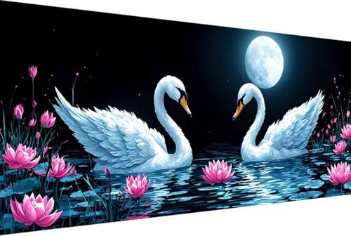 Mond Malen Nach Zahlen Blume Malen Nach Zahlen Erwachsene Gerahmt Paint by Numbers, mit Pinseln und Acrylfarben Leinwand Art Kits Paint by Numbers Adult für Geschenke und Home Haus Deko 100x200cm -4rV von Zgcoyeo