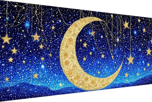 Mond Malen Nach Zahlen Sternenhimmel Malen Nach Zahlen Erwachsene Gerahmt Paint by Numbers, mit Pinseln und Acrylfarben Leinwand Art Kits Paint by Numbers Adult Home Haus Deko Geschenke 30x60cm -415D von Zgcoyeo