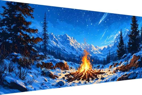 Nachtansicht Malen Nach Zahlen Landschaft Malen Nach Zahlen Erwachsene Rahmenlos Paint by Numbers, mit Pinseln und Acrylfarben Leinwand Art Kits Paint by Numbers Adult Home Haus Deko 100x200cm -74rW von Zgcoyeo