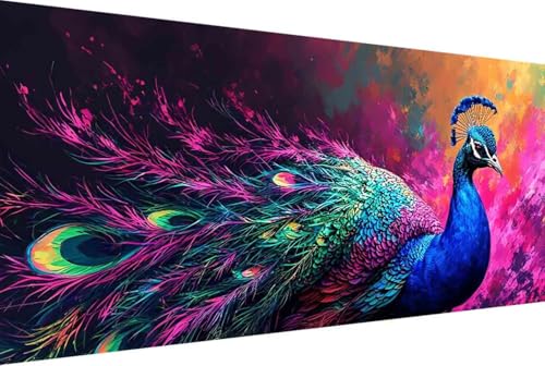 Pfau Malen Nach Zahlen Tier Malen Nach Zahlen Erwachsene Gerahmt Paint by Numbers, mit Pinseln und Acrylfarben Leinwand Art Kits Paint by Numbers Adult für Geschenke und Home Haus Deko 100x200cm -7056 von Zgcoyeo