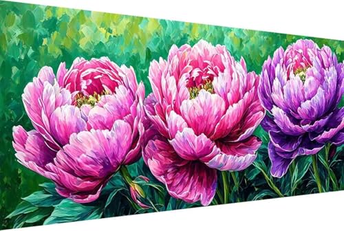 Pfingstrose Malen Nach Zahlen Blume Malen Nach Zahlen Erwachsene Gerahmt Paint by Numbers, mit Pinseln und Acrylfarben Leinwand Art Kits Paint by Numbers Adult Home Haus Deko Geschenke 100x200cm -77yV von Zgcoyeo