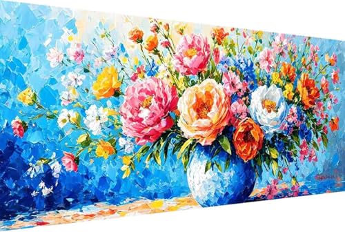 Pfingstrose Malen Nach Zahlen Erwachsene Gerahmt Blume Malen Nach Zahlen XXL 100x200cm Paint by Numbers Adult mit Acrylfarben Set und 4 Pinsel Ölgemälde Leinwand Bastelset und Heimdekoration -82hA von Zgcoyeo