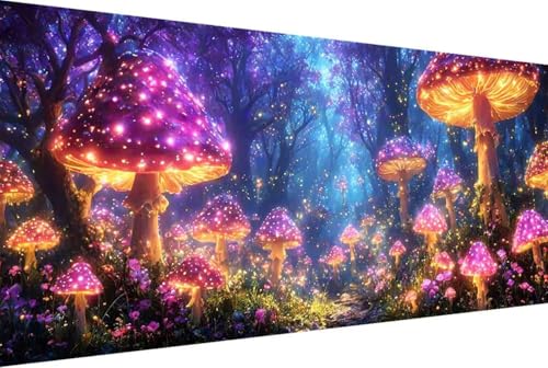 Pilz Malen Nach Zahlen Blume Malen Nach Zahlen Erwachsene Rahmenlos Paint by Numbers, mit Pinseln und Acrylfarben Leinwand Art Kits Paint by Numbers Adult Geschenke und Home Haus Deko 100x200cm -1358 von Zgcoyeo