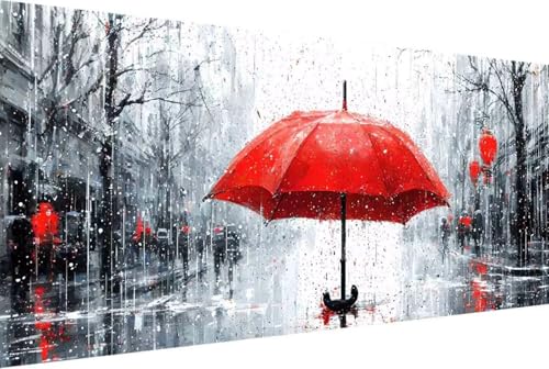 Regenschirm Malen Nach Zahlen Stadt Malen Nach Zahlen Erwachsene Rahmenlos Paint by Numbers, mit Pinseln und Acrylfarben Leinwand Art Kits Paint by Numbers Adult Home Haus Deko Geschenke 30x60cm -23kD von Zgcoyeo