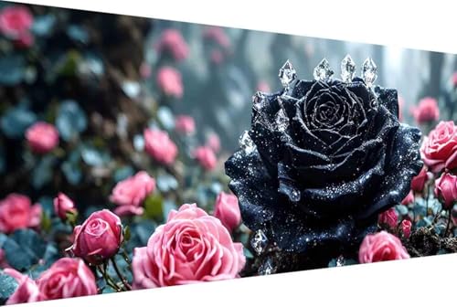 Rose Malen Nach Zahlen Erwachsene Rahmenlos Blume Malen Nach Zahlen Klein 30x60cm Paint by Numbers Adult mit Acrylfarben Set und 4 Pinsel Ölgemälde Leinwand Bastelset Heimdekoration Geschenke -75yG von Zgcoyeo