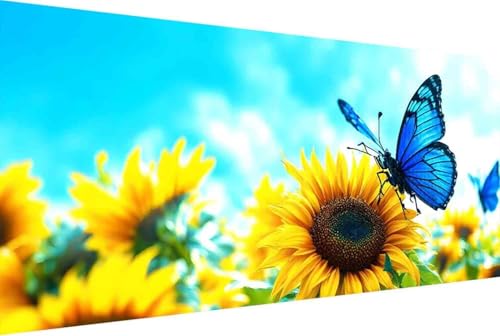 Schmetterling Malen Nach Zahlen Erwachsene Gerahmt Sonnenblume Malen Nach Zahlen XXL 100x200cm Paint by Numbers Adult mit Acrylfarben Set und 4 Pinsel Ölgemälde Leinwand Bastelset Geschenke -1157 von Zgcoyeo