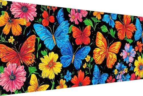 Schmetterling Malen Nach Zahlen Erwachsene Rahmenlos Blume Malen Nach Zahlen Klein 30x60cm Paint by Numbers Adult mit Acrylfarben Set und 4 Pinsel Ölgemälde Leinwand Bastelset Heimdekoration -42h8 von Zgcoyeo