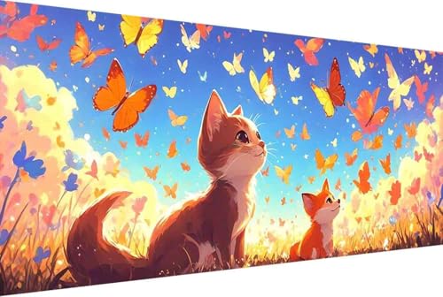 Schmetterling Malen Nach Zahlen Erwachsene Rahmenlos Katze Malen Nach Zahlen Klein 30x60cm Paint by Numbers Adult mit Acrylfarben Set und 4 Pinsel Ölgemälde Leinwand Bastelset Heimdekoration -78h2 von Zgcoyeo