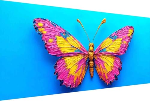 Schmetterling Malen Nach Zahlen Tier Malen Nach Zahlen Erwachsene Gerahmt Paint by Numbers, mit Pinseln und Acrylfarben Leinwand Art Kits Paint by Numbers Adult Home Haus Deko Geschenke 60x120cm -31yH von Zgcoyeo