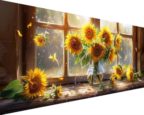 Sonnenblume Diamond Painting Set, 5D Diamond Painting Blume Daiments Painting Erwachsene Groß 100x200cm, Quadrat Diamond Art Painting Kinder Stickerei Kreuzstich Paintings, Wand Zimmer Deko 6-3-S von Zgcoyeo