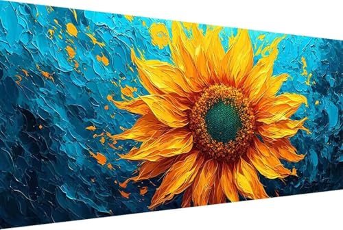 Sonnenblume Malen Nach Zahlen Blume Malen Nach Zahlen Erwachsene Rahmenlos Paint by Numbers, mit Pinseln und Acrylfarben Leinwand Art Kits Paint by Numbers Adult Home Haus Deko Geschenke 30x60cm -155J von Zgcoyeo