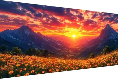 Sonnenuntergang Malen Nach Zahlen Blume Malen Nach Zahlen Erwachsene Rahmenlos Paint by Numbers, mit Pinseln und Acrylfarben Leinwand Art Kits Paint by Numbers Adult Home Haus Deko 100x200cm -7158 von Zgcoyeo