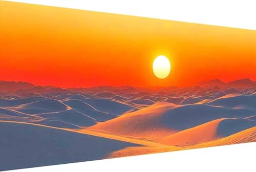 Sonnenuntergang Malen Nach Zahlen WüSte Malen Nach Zahlen Erwachsene Rahmenlos Paint by Numbers, mit Pinseln und Acrylfarben Leinwand Kits Paint by Numbers Adult Home Haus Deko Geschenke 30x60cm -39rW von Zgcoyeo