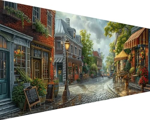 StadtstraßE Diamond Painting Set, 5D Diamond Painting Blume Daiments Painting Erwachsene Groß 100x200cm, Quadrat Diamond Art Painting Kinder Stickerei Kreuzstich Paintings, Wand Zimmer Deko 9-K-3 von Zgcoyeo