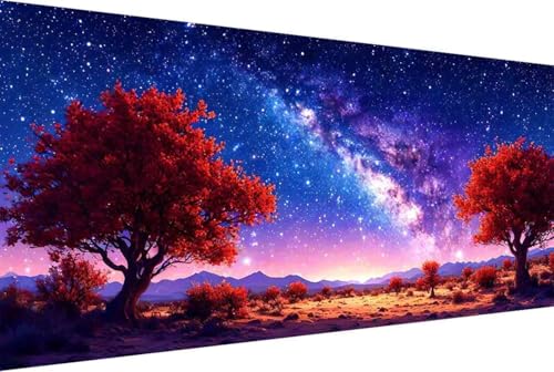 Sternenhimmel Malen Nach Zahlen Baum Malen Nach Zahlen Erwachsene Gerahmt Paint by Numbers, mit Pinseln und Acrylfarben Leinwand Art Kits Paint by Numbers Adult Home Haus Deko Geschenke 70x140cm -78y3 von Zgcoyeo