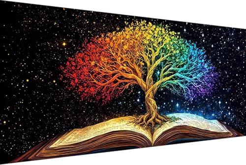 Sternenhimmel Malen Nach Zahlen Erwachsene Gerahmt Baum Des Lebens Malen Nach Zahlen XXL 100x200cm Paint by Numbers Adult mit Acrylfarben Set und 4 Pinsel Ölgemälde Leinwand Bastelset Geschenke -36yW von Zgcoyeo