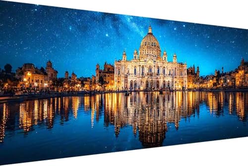 Sternenhimmel Malen Nach Zahlen Erwachsene Rahmenlos Architektur Malen Nach Zahlen XXL 100x200cm Paint by Numbers Adult mit Acrylfarben Set und 4 Pinsel Ölgemälde Leinwand Bastelset Geschenke -24rE von Zgcoyeo