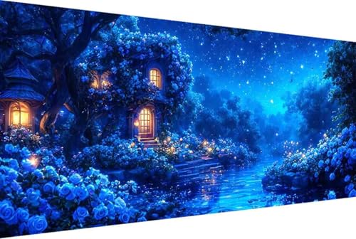 Sternenhimmel Malen Nach Zahlen Landschaft Malen Nach Zahlen Erwachsene Gerahmt Paint by Numbers, mit Pinseln und Acrylfarben Leinwand Art Kits Paint by Numbers Adult Home Haus Deko 50x100cm -24r2 von Zgcoyeo