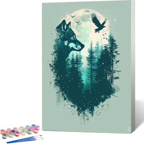 Tier Malen Nach Zahlen Baum Malen Nach Zahlen Erwachsene Rahmenlos Paint by Numbers Kit, DIY Malen Nach Zahlen Kinder mit Pinseln und Acrylfarben Painting, Geschenke und Heimdekoration 30x40 cm L-4 von Zgcoyeo