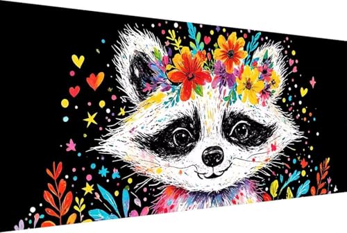 Tier Malen Nach Zahlen Blume Malen Nach Zahlen Erwachsene Gerahmt Paint by Numbers, mit Pinseln und Acrylfarben Leinwand Art Kits Paint by Numbers Adult für Geschenke und Home Haus Deko 40x80cm -78rC von Zgcoyeo