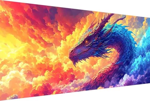 Tier Malen Nach Zahlen Drachen Malen Nach Zahlen Erwachsene Rahmenlos Paint by Numbers Kit, DIY Malen Nach Zahlen Kinder mit Pinseln und Acrylfarben, Heimdekoration Geschenke für Frauen 30x60cm -wX22 von Zgcoyeo