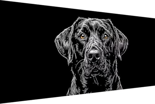 Tier Malen Nach Zahlen Erwachsene Gerahmt Hund Malen Nach Zahlen Klein 40x80cm Paint by Numbers Adult mit Acrylfarben Set und 4 Pinsel Ölgemälde Leinwand Bastelset Geschenke und Heimdekoration -44hE von Zgcoyeo