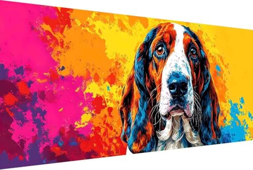 Tier Malen Nach Zahlen Erwachsene Gerahmt Hund Malen Nach Zahlen XXL 100x200cm Paint by Numbers Adult mit Acrylfarben Set und 4 Pinsel Ölgemälde Leinwand Bastelset Geschenke und Heimdekoration -1456 von Zgcoyeo