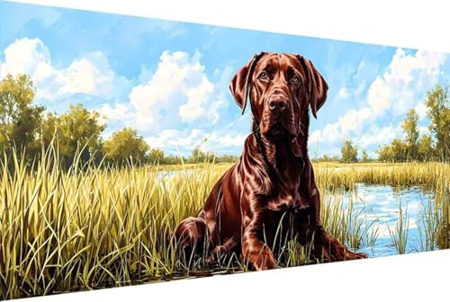 Tier Malen Nach Zahlen Erwachsene Gerahmt Hund Malen Nach Zahlen XXL 100x200cm Paint by Numbers Adult mit Acrylfarben Set und 4 Pinsel Ölgemälde Leinwand Bastelset Geschenke und Heimdekoration -73hP von Zgcoyeo