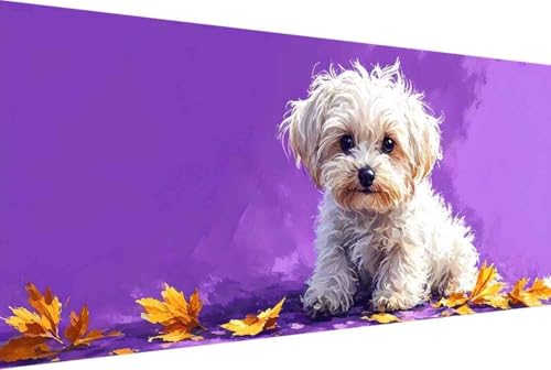 Tier Malen Nach Zahlen Erwachsene Gerahmt Hund Malen Nach Zahlen XXL 70x140cm Paint by Numbers Adult mit Acrylfarben Set und 4 Pinsel Ölgemälde Leinwand Bastelset Geschenke und Heimdekoration -375D von Zgcoyeo