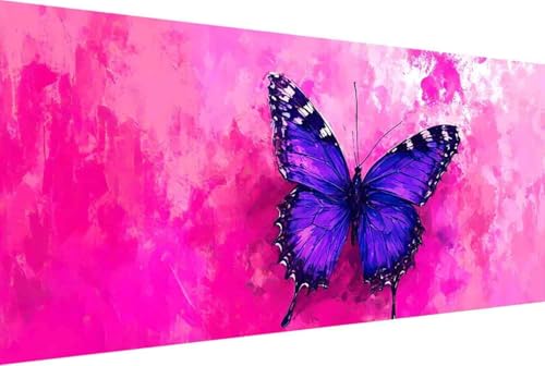 Tier Malen Nach Zahlen Erwachsene Gerahmt Schmetterling Malen Nach Zahlen XXL 100x200cm Paint by Numbers Adult mit Acrylfarben Set und 4 Pinsel Ölgemälde Leinwand Bastelset und Heimdekoration -48hD von Zgcoyeo