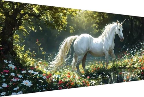 Tier Malen Nach Zahlen Erwachsene Rahmenlos Einhorn Malen Nach Zahlen XXL 100x200cm Paint by Numbers Adult mit Acrylfarben Set und 4 Pinsel Ölgemälde Leinwand Bastelset Heimdekoration Geschenke -35yG von Zgcoyeo