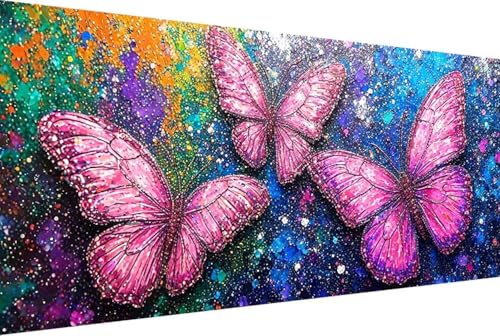 Tier Malen Nach Zahlen Erwachsene Rahmenlos Schmetterling Malen Nach Zahlen Klein 30x60cm Paint by Numbers Adult mit Acrylfarben Set und 4 Pinsel Ölgemälde Leinwand Bastelset und Heimdekoration -1hN von Zgcoyeo