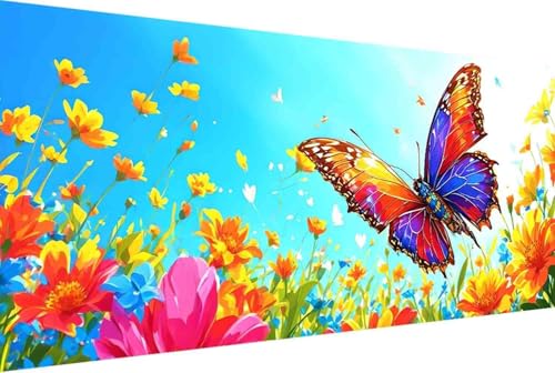 Tier Malen Nach Zahlen Erwachsene Rahmenlos Schmetterling Malen Nach Zahlen Klein 30x60cm Paint by Numbers Adult mit Acrylfarben Set und 4 Pinsel Ölgemälde Leinwand Bastelset und Heimdekoration -14r8 von Zgcoyeo